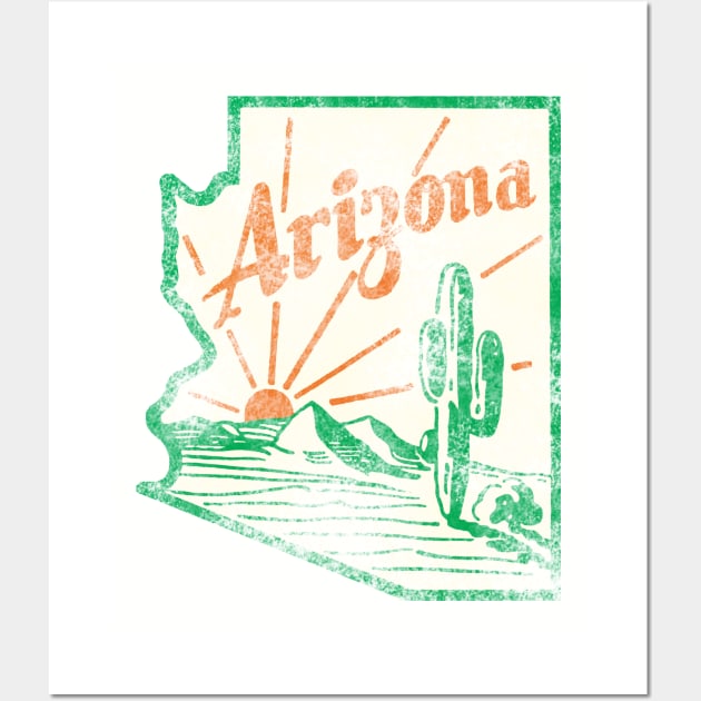 Arizona Cactus Vintage Travel Decal Wall Art by Hilda74